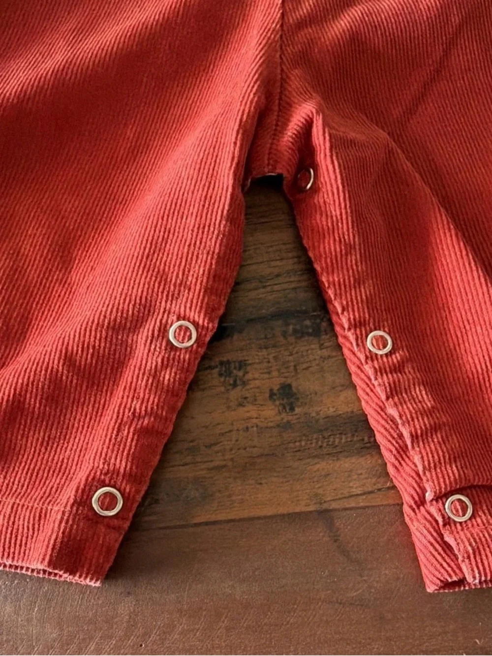 Vintage Toddly Winks 12M Rust Corduroy Overalls Made in USA Baby Romper